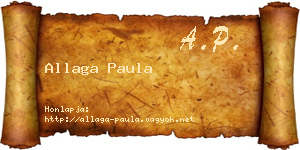 Allaga Paula névjegykártya